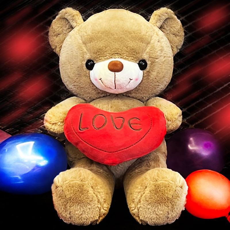 عروسک خرس قلب به دست - 40 سانتیمتر