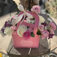 pink flower bag