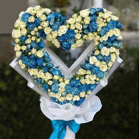 Blue Heart Bouquet - Tehran and Karaj